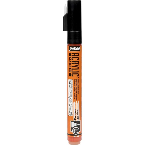 Marqueur acrylique Pointe ronde 0 7mm Orange PÉBÉO