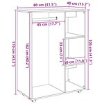 vidaXL Garde-robe chêne artisanal 80x40x110 cm bois d'ingénierie