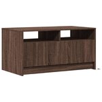 vidaXL Table basse avec lumières LED chêne marron bois d'ingénierie