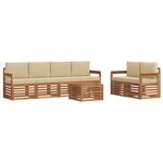 vidaXL Ensemble de canapés d'extérieur 7 pc Naturel et Beige