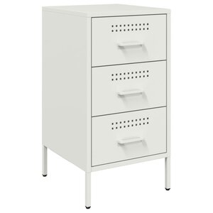 vidaXL Table de chevet blanc 36x39x68 cm acier laminé à froid