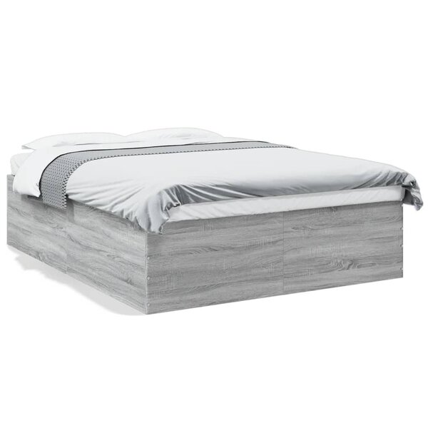 vidaXL Cadre de lit sans matelas sonoma gris 160x200 cm