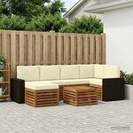 vidaXL Ensemble de canapé d'angle avec coussin 7 Pièces Naturel et Crème