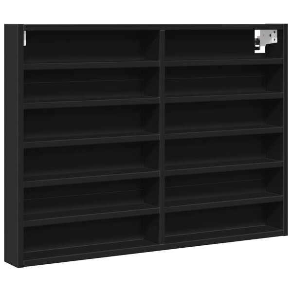 vidaXL Armoire à vitrine noir 80x8 5x58 cm bois d'ingénierie