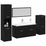 vidaXL Ensemble de mobilier de salle de bain 4 Pièces Chêne noir