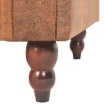 vidaXL Canapé à 2 places convertible accoudoir daim synthétique marron