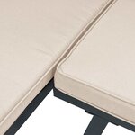 vidaXL Salon de jardin avec coussins 4 Pièces noir acier enduit de poudre