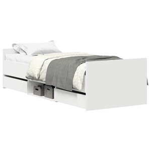 vidaXL Cadre de lit sans matelas blanc 75x190 cm