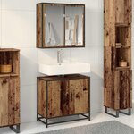 vidaXL Ensemble de mobilier de salle de bain 2 Pièces Bois Ancien