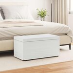 vidaXL Tabouret Blanc Cuir Synthétique et Bois Composite