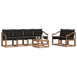 vidaXL Ensemble de canapés d'extérieur 7 pc Naturel et Noir