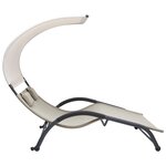 vidaXL Chaise longue double avec auvent textilène crème
