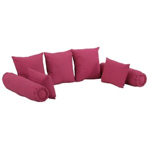 vidaXL Ensemble d'oreillers décoratifs lot de 7 Rose Tissu