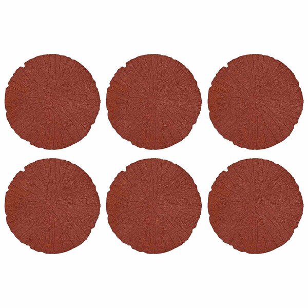 vidaXL Dalle de jardin 6 pièces Rouge Ø 45 x 1 8 cm Caoutchouc