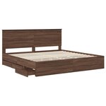vidaXL Cadre de lit Chêne brun 200 x 200 cm Bois Ingénierie