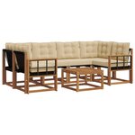 vidaXL Ensemble de canapés d'extérieur 7 pc Naturel et Beige