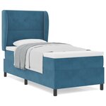 vidaXL Lit à ressorts avec matelas bleu foncé 90 x 190 cm en velours