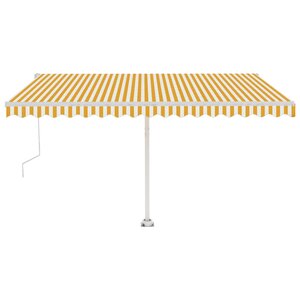 vidaXL Auvent automatique sur pied 450x350 cm Jaune/Blanc