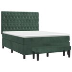 vidaXL Sommier à lattes de lit et matelas Vert foncé 140x190cm Velours