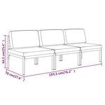 vidaXL Canapé de jardin 3 places avec coussins Aluminium Anthracite