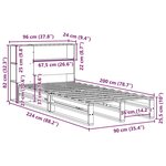 vidaXL Lit bibliothèque sans matelas blanc 90x200 cm bois massif