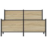 vidaXL Cadre de lit en métal sans matelas chêne sonoma 140x190 cm