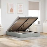 vidaXL Cadre de lit ottoman sans matelas gris clair 140x190 cm velours