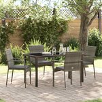 vidaXL Ensemble de salle à manger pour jardin 5 Pièces Gris Poly rotin