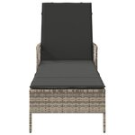 vidaXL Chaise Longue Gris Clair Rotin PE 157 x 55 x 92 cm Pliable