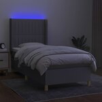 vidaXL Sommier à lattes de lit matelas LED Gris clair 90x200cm Tissu