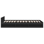 vidaXL Cadre de lit avec tiroir sans matelas noir 75x190 cm