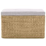 vidaXL Banc avec 2 poufs Jacinthe d'eau Gris