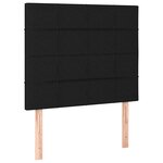 vidaXL Sommier à lattes de lit et matelas et LED Noir 100x200 cm Tissu