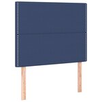 vidaXL Sommier à lattes de lit et matelas et LED Bleu 100x200 cm Tissu