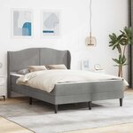 vidaXL Cadre de lit avec tête de lit Gris clair 160 x 200 cm Velours
