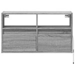 vidaXL Meuble TV mural avec lumières LED sonoma gris 80x31x45 cm