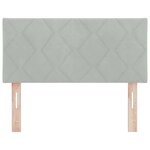 vidaXL Tête de Lit LED Géométrique Gris clair 100 cm Velours