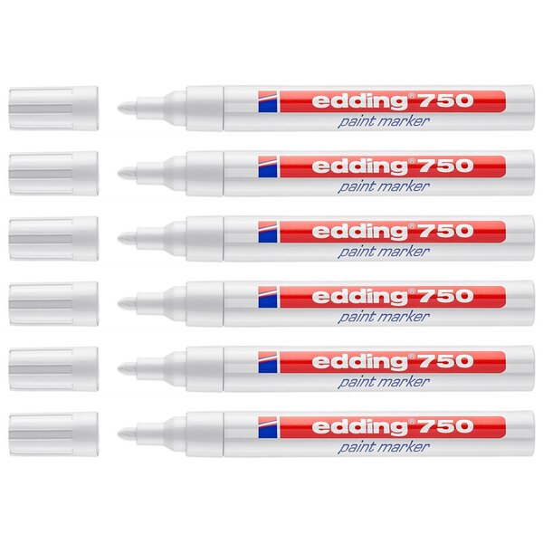 Marqueur Peinture 750 Blanc Pointe Ronde 2-4 mm x 6 EDDING