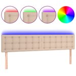 vidaXL Tête de lit à LED Cappuccino 160x5x78/88 cm Similicuir