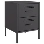 vidaXL Table de chevet noir 36x39x50 5 cm acier