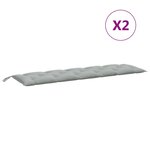 vidaXL Coussins de banc de jardin lot de 2 gris clair mélangé tissu