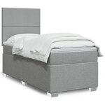 vidaXL Sommier à lattes de lit avec matelas Gris clair 100x200cm Tissu