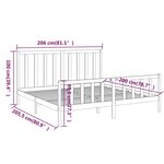 vidaXL Cadre de lit Bois de pin massif 200x200 cm
