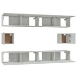 vidaXL Ensemble de meubles TV 6 Pièces Gris béton Bois d'ingénierie
