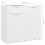 vidaXL Buffet Blanc 160x36x75 cm Bois d'ingénierie