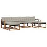 vidaXL Ensemble de canapés d'extérieur 6 pc Gris Naturel et Clair