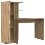 vidaXL Bureau avec rangement 2 Pièces chêne artisanal 102 x 50 x 124 cm