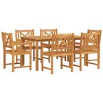 vidaXL Ensemble de repas jardin 7 pièces en bois d'acacia massif