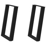 vidaXL Pieds de table à manger en U 2 pièces Noir 60 x (72-73) cm Acier
