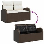 vidaXL Ensemble de canapé de jardin 7 Pièces Marron Poly rotin